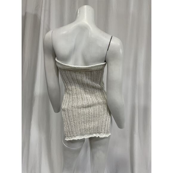 Marco Rambaldi White Cotton Linen Blend Square Neck Tank Top Size S - Picture 3 of 5